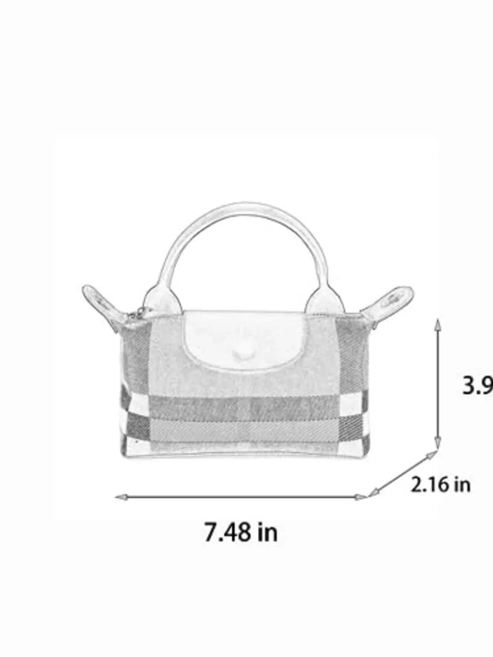 Mini Small Size Luxury Plaid Women's Top Handle Handbag Canvas and Leather